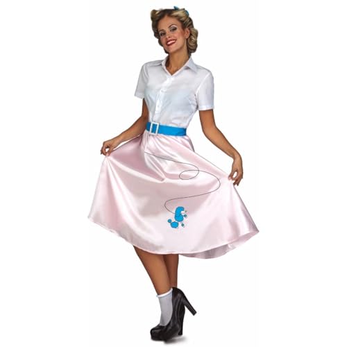 My Other Me Damen-Kostüm im Stil der 50er-Jahre, Größe M-L. Inklusive Kleid mit weißem Hemd mit kurzen Ärmeln, rosa Rock mit Hündchen, blauem Satingürtel und passendem Kopfschmuck. My Other Me Damen-Kostüm im Stil der 50er-Jahre, Größe M-L. Inklusive Kleid mit weißem Hemd mit kurzen Ärmeln, rosa Rock mit Hündchen, blauem Satingürtel und passendem Kopfschmuck. von My Other Me