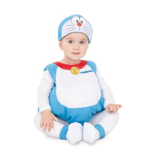My Other Me Doraemon Baby-Kostüm, blau-weiß, Unisex, mit Mütze, Kleid, Schwanz und Söckchen, Größe 7-12 Monate. Entdecken Sie den Spaß einer animierten Welt von My Other Me