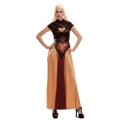 My Other Me Drachenkönigin-Kostüm für Damen, Größe S. Inklusive langem kurzärmeligem Kleid mit Seitenschlitz und Brustöffnung, dunkelbraunes Oberteil und luftigem beigefarbenem Rock mit My Other Me Drachenkönigin-Kostüm für Damen, Größe S. Inklusive langem kurzärmeligem Kleid mit Seitenschlitz und Brustöffnung, dunkelbraunes Oberteil und luftigem beigefarbenem Rock mit von My Other Me