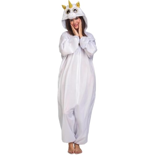 My Other Me Einhorn-Pyjama-Kostüm mit weißer Kapuze für Kinder, Unisex, Größe 10-12 Jahre. Verleihen Sie Ihren Pyjama-Partys einen magischen Touch von My Other Me