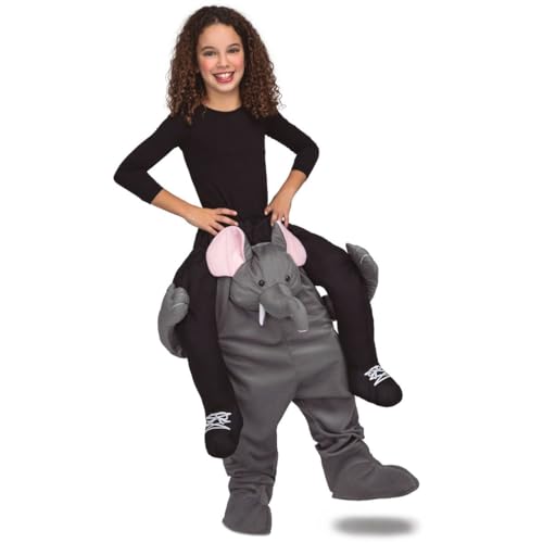 My Other Me Elefantenkostüm für Kinder, Unisex, Einheitsgröße, inklusive grauer Hose mit gepolstertem Tier mit Rüssel, rosa Ohren und schwarzen falschen Beinen und Beinen von My Other Me