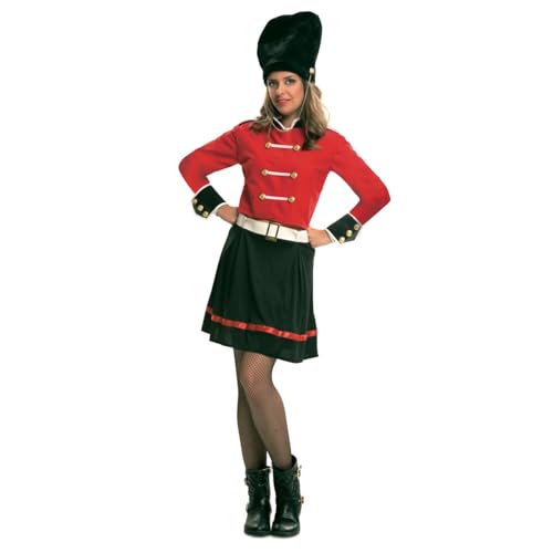 My Other Me - Englisches Garde-Kostüm für Damen, Größe M-L. Inklusive schwarzem Bearskin-Hut, rotes Hemd mit goldenen Knöpfen, Manschetten, Schulterklappen und schwarzem Kragen, weißem Gürtel und My Other Me - Englisches Garde-Kostüm für Damen, Größe M-L. Inklusive schwarzem Bearskin-Hut, rotes Hemd mit goldenen Knöpfen, Manschetten, Schulterklappen und schwarzem Kragen, weißem Gürtel und von My Other Me