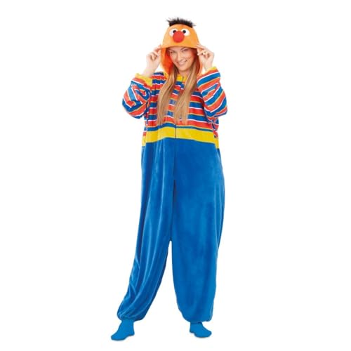 My Other Me Epi Pyjama für Erwachsene, Unisex, Größe S. Inklusive Overall mit Reißverschluss in blauer Hose und gestreifter Bluse mit Kapuze, die den Kopf des Charakters simuliert. von My Other Me