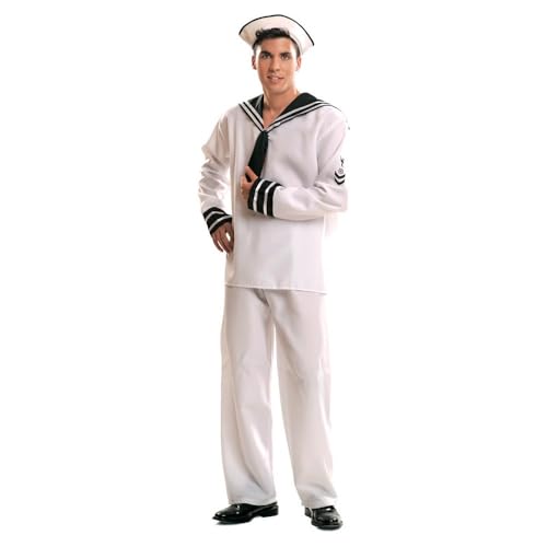 My Other Me - Erwachsenen-Kostüm für Herren mit Mütze, Hemd und Hose in schwarz-weiß, Größe XXL. Segeln Sie stilvoll auf Ihrer nächsten Mottoparty My Other Me - Erwachsenen-Kostüm für Herren mit Mütze, Hemd und Hose in schwarz-weiß, Größe XXL. Segeln Sie stilvoll auf Ihrer nächsten Mottoparty von My Other Me