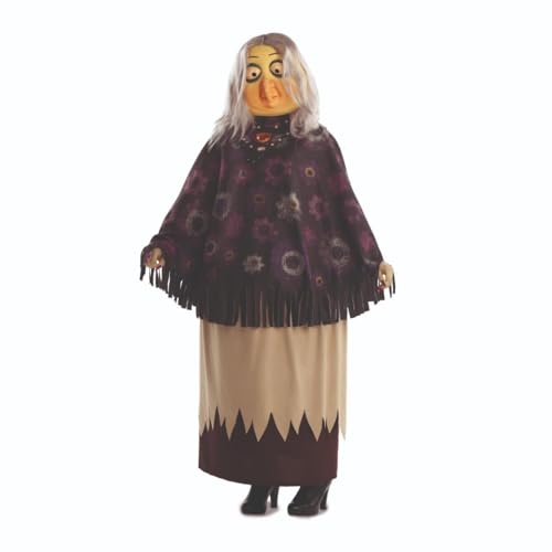 My Other Me Erwachsenenkostüm für Damen, Oma Addams, mit Kleid, Schürze und Maske mit Perücke in Beige und Braun, Größe ML. Verleihen Sie Ihrer Party einen makabren Touch. von My Other Me