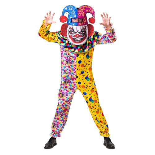 My Other Me - Erwachsenenkostüm für Herren Clown mit Overall und 3D-Kapuze in den Farben Gelb und Rosa, Größe ML, wecken Sie auf all Ihren Partys Lacher auf. My Other Me - Erwachsenenkostüm für Herren Clown mit Overall und 3D-Kapuze in den Farben Gelb und Rosa, Größe ML, wecken Sie auf all Ihren Partys Lacher auf. von My Other Me