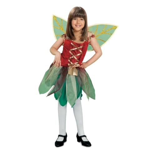 My Other Me Feenkostüm für Mädchen mit Kleid und Flügeln in Rot und Grün, Größe 5–6 Jahre, verleiht jeder Feier einen magischen Touch von My Other Me