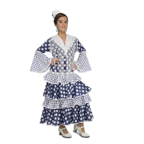 My Other Me Flamenco-Kostüm für Mädchen, Größe 3-4 Jahre, inklusive blauem und weißem Kleid, V-Ausschnitt, dekorativer Spitze, großen und kleinen Punkten, langen Ärmeln und Rüschenrock. My Other Me Flamenco-Kostüm für Mädchen, Größe 3-4 Jahre, inklusive blauem und weißem Kleid, V-Ausschnitt, dekorativer Spitze, großen und kleinen Punkten, langen Ärmeln und Rüschenrock. von My Other Me