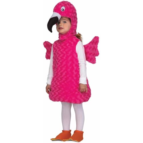 My Other Me Flamingo-Kostüm für Kinder, Unisex, mit Kleid, Mütze, Stiefelstulpen und Flügeln in Rosa, Größe 3-4 Jahre. Perfekt für eine Party voller Farbe und Freude von My Other Me