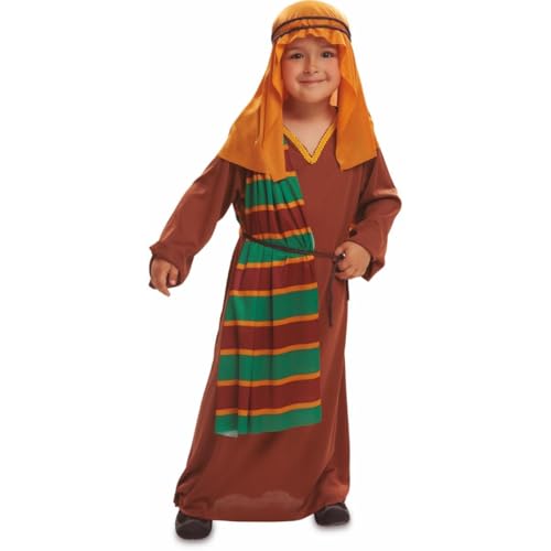 My Other Me - Hebräisches Kinderkostüm mit Kopftuch, Tunika, Mantel, Gürtel und Turbankordel in Braun und Grün, Größe 5-6 Jahre, Erkunden Sie die alten Länder als Abenteurer. von My Other Me