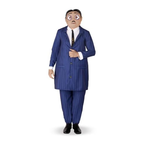 My Other Me Herren-Kostüm von Gomez Addams, blau, mit Hose mit Hemd und Krawatte, Jacke und Maske, Größe S, makellose Präsenz für jeden besonderen Anlass von My Other Me