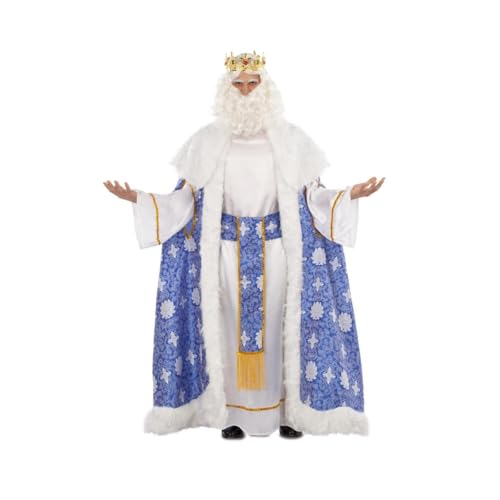 My Other Me Herrenkostüm König Melchor für Erwachsene, mit Umhang, Tunika und Gürtel, in weiß und blau, Größe ML, perfekt für Weihnachten mit Majestät My Other Me Herrenkostüm König Melchor für Erwachsene, mit Umhang, Tunika und Gürtel, in weiß und blau, Größe ML, perfekt für Weihnachten mit Majestät von My Other Me