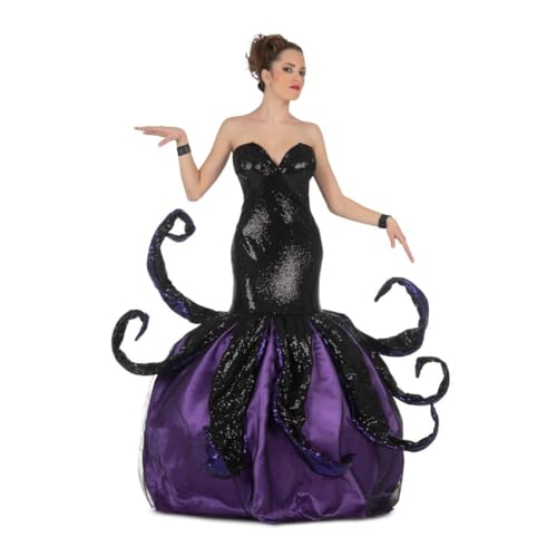 My Other Me - Hexenkostüm Oktopus für Damen, Größe M. Inklusive schwarzem und violettem Kleid mit Pailletten mit Brautjungfernausschnitt und transparenten Trägern, glitzernden Tentakeln und Petticoat. My Other Me - Hexenkostüm Oktopus für Damen, Größe M. Inklusive schwarzem und violettem Kleid mit Pailletten mit Brautjungfernausschnitt und transparenten Trägern, glitzernden Tentakeln und Petticoat. von My Other Me