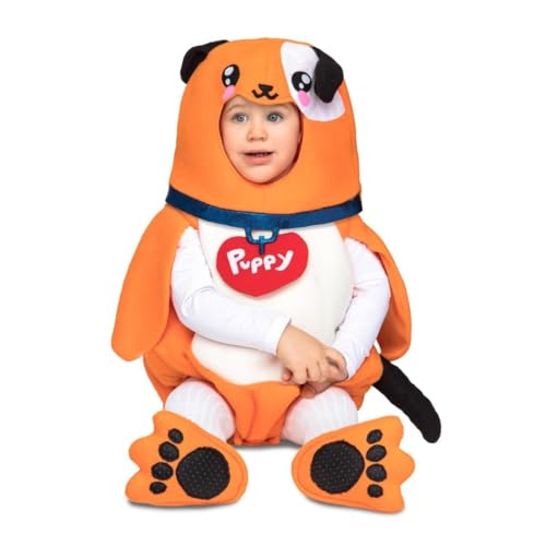 My Other Me Hundekostüm für Babys, Unisex, mit Anzug, Mütze, Schuhe und Schwanz, in Weiß und Orange, Größe 12-24 Monate. Der entzückendste Begleiter für jedes Abenteuer von My Other Me