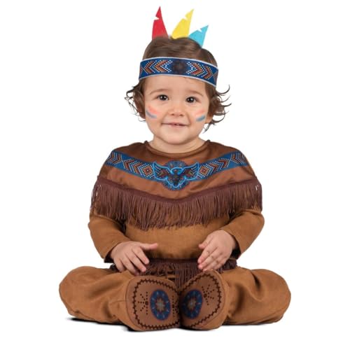 My Other Me Indianer-Kostüm für Babys, Unisex, braun, mit Overall, Stirnband und Söckchen, Größe 7-12 Monate. Machen Sie Ihren Kleinen zum Protagonisten des nächsten Abenteuers. von My Other Me