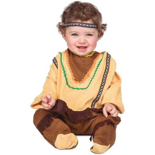 My Other Me Indianer-Kostüm für Kinder, mit Overall und Stirnband, in Gelb- und Brauntönen, Größe 12-24 Monate, perfekt für die wildesten Abenteuer von My Other Me