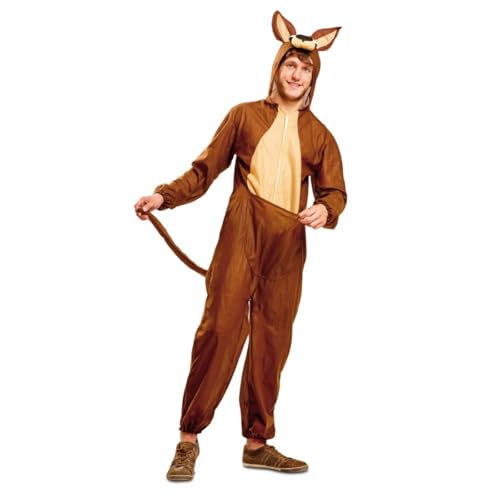My Other Me Känguru-Kostüm für Herren, Größe M-L. Inklusive braunem und beigem Overall mit großer Vordertasche, Kapuze mit Ohren, Augen und Schnauze und Schwanz hinten. Springen Sie stilvoll zum Spaß. My Other Me Känguru-Kostüm für Herren, Größe M-L. Inklusive braunem und beigem Overall mit großer Vordertasche, Kapuze mit Ohren, Augen und Schnauze und Schwanz hinten. Springen Sie stilvoll zum Spaß. von My Other Me