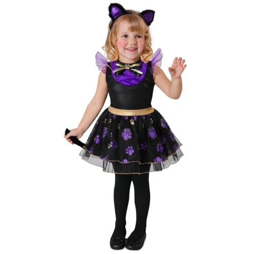 My Other Me Katzenkostüm für Mädchen, mit Kleid, Schwanz und Haarreif in Schwarz und Lila, Größe 3-4 Jahre. Perfekt für Unfug auf jeder Party My Other Me Katzenkostüm für Mädchen, mit Kleid, Schwanz und Haarreif in Schwarz und Lila, Größe 3-4 Jahre. Perfekt für Unfug auf jeder Party von My Other Me