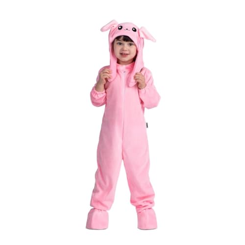 My Other Me Kinder-Kostüm, rosa Hase, Unisex, mit Overall, Mütze mit Ohren, Schuhen und Schwanz, Größe 3-4 Jahre. Springen Sie mit diesem charmanten Look ins Abenteuer von My Other Me