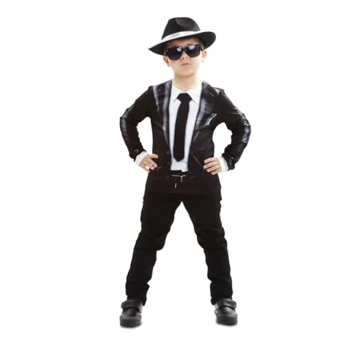 My Other Me Kinder-Kostüm aus schwarzem Anzug, inklusive bedrucktem T-Shirt, Größe 4-6 Jahre. Perfekt für einen eleganten Look bei jedem Anlass My Other Me Kinder-Kostüm aus schwarzem Anzug, inklusive bedrucktem T-Shirt, Größe 4-6 Jahre. Perfekt für einen eleganten Look bei jedem Anlass von My Other Me