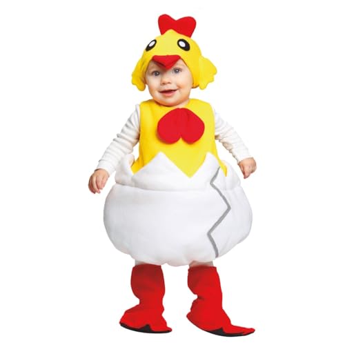 My Other Me Kinder-Kostüm für Kinder, Unisex, Größe 1-2 Jahre, inklusive roter Söckchen, gelber Hut mit runden Augen, Haube, roter Schnabel und Kinn, Overall mit weißer Schale. My Other Me Kinder-Kostüm für Kinder, Unisex, Größe 1-2 Jahre, inklusive roter Söckchen, gelber Hut mit runden Augen, Haube, roter Schnabel und Kinn, Overall mit weißer Schale. von My Other Me