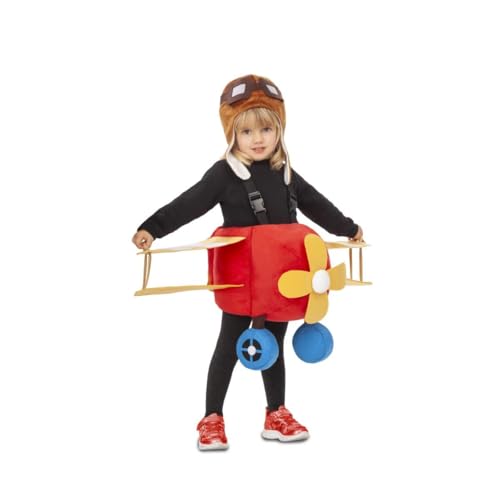 My Other Me Kinderkostüm Flugzeug. Inklusive Kleid mit Trägern und Pilotenmütze in Rot und Gelb, Größe 3-4 Jahre. Erreichen Sie bei jedem Flug neue Höhen. von My Other Me