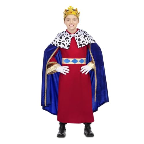 My Other Me Kinderkostüm König mit Umhang, Robe und Gürtel in Rot und Blau, Größe 3-4 Jahre, perfekt zum Leuchten bei Weihnachtsfeiern von My Other Me