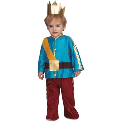 My Other Me Kinderkostüm Prinz mit Overall und Krone in Blau und Rot, Größe 1-2 Jahre. Perfekt für kleine Adlige auf jeder Kostümparty von My Other Me