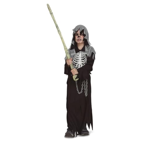 My Other Me Kinderkostüm mit Kapuze und Gürtel in Schwarz und Grau, Größe 7-9 Jahre, perfekt für Halloween von My Other Me
