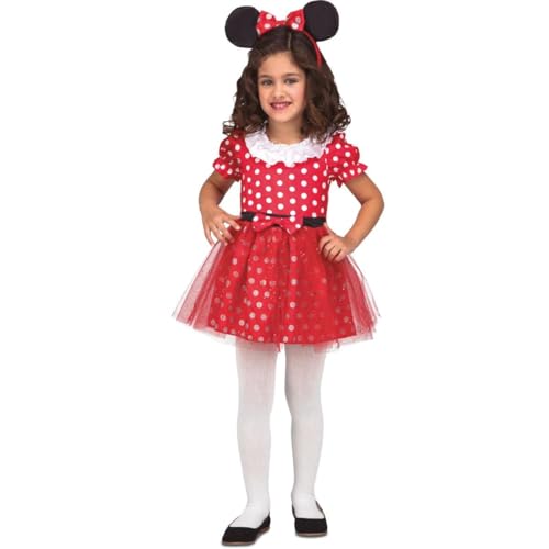 My Other Me Kinderkostüm mit Kleid und Kopfschmuck in Rot, Größe 3-4 Jahre. Verwandeln Sie jeden Anlass in ein magisches Märchen von My Other Me