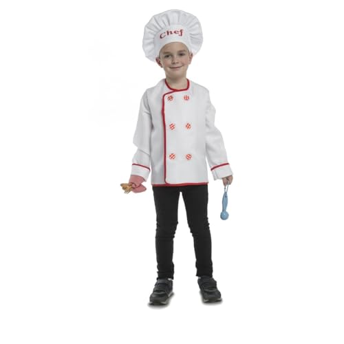 My Other Me Koch-Kostüm für Kinder, Unisex, Größe 3-5 Jahre, inklusive weißer Jacke mit roten und weißen karierten Knöpfen, passendem Handschuh, weißer Mütze und Küchenzubehör. My Other Me Koch-Kostüm für Kinder, Unisex, Größe 3-5 Jahre, inklusive weißer Jacke mit roten und weißen karierten Knöpfen, passendem Handschuh, weißer Mütze und Küchenzubehör. von My Other Me
