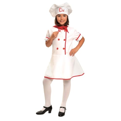 My Other Me Koch-Kostüm für Mädchen, Größe 5-6 Jahre, inkl. Kochmütze in Rot, weißes Kleid mit roten Knöpfen und passendem Halstuch, perfekt für kleine Köche. My Other Me Koch-Kostüm für Mädchen, Größe 5-6 Jahre, inkl. Kochmütze in Rot, weißes Kleid mit roten Knöpfen und passendem Halstuch, perfekt für kleine Köche. von My Other Me