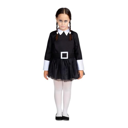My Other Me Kostüm für Mädchen, Größe 3-4 Jahre, inklusive schwarzem Kleid mit Tüllrock, weißem V-Ausschnitt, weißen Manschetten und simuliertem Gürtel mit weißer quadratischer Schnalle. My Other Me Kostüm für Mädchen, Größe 3-4 Jahre, inklusive schwarzem Kleid mit Tüllrock, weißem V-Ausschnitt, weißen Manschetten und simuliertem Gürtel mit weißer quadratischer Schnalle. von My Other Me