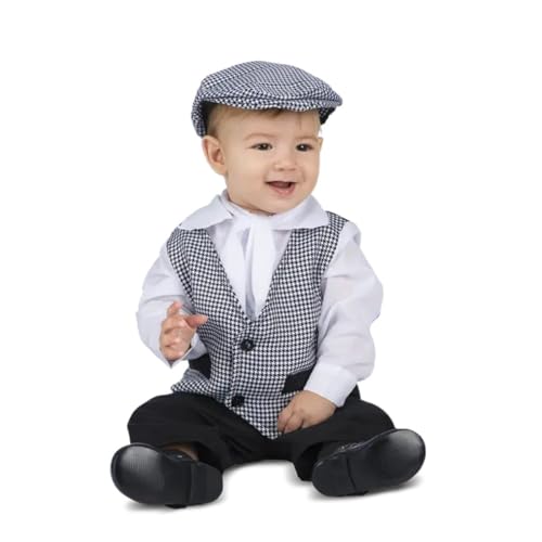 My Other Me Madrider Baby-Kostüm, Größe 7-12 Monate, inkl. Baskenmütze, schwarz-weißer Overall mit karierter Weste und Taschen, ideal für Partys. My Other Me Madrider Baby-Kostüm, Größe 7-12 Monate, inkl. Baskenmütze, schwarz-weißer Overall mit karierter Weste und Taschen, ideal für Partys. von My Other Me