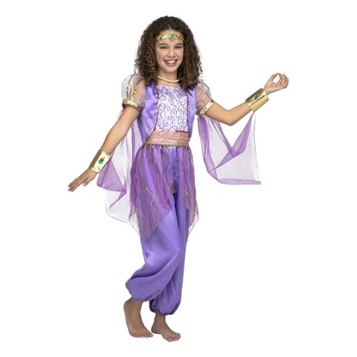 My Other Me - Mädchenkostüm Prinzessin in lila mit Overall, Halskette und Haarreif, Größe 7-9 Jahre. Die charmanteste aller Partys. von My Other Me