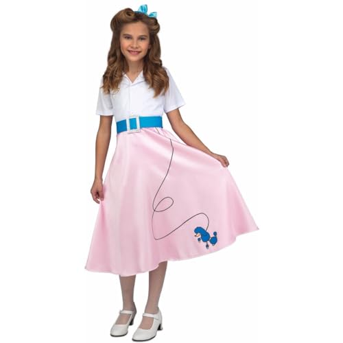 My Other Me Mädchenkostüm im 50er-Jahre-Stil, Größe 5-6 Jahre. Inklusive Kleid mit weißem Hemd mit kurzen Ärmeln, rosafarbenem Rock mit Hundeaufdruck, blauem Satingürtel und Haarband, sehr schick. My Other Me Mädchenkostüm im 50er-Jahre-Stil, Größe 5-6 Jahre. Inklusive Kleid mit weißem Hemd mit kurzen Ärmeln, rosafarbenem Rock mit Hundeaufdruck, blauem Satingürtel und Haarband, sehr schick. von My Other Me