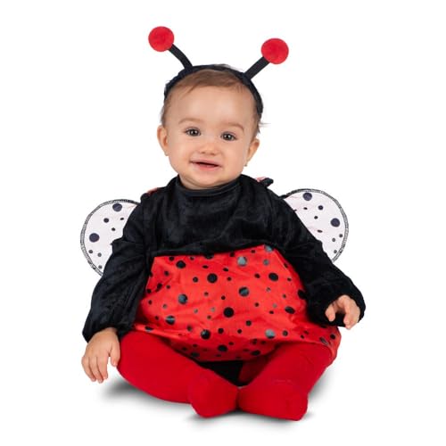My Other Me Marienkäfer-Kostüm für Babys, Mädchen, mit Stirnband, Kleid mit Flügeln und Höschen in Rot und Schwarz, Größe 0-6 Monate. Perfekt für eine süße erste Kostümparty von My Other Me