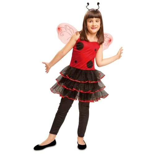 My Other Me Marienkäfer-Kostüm für Mädchen, mit Stirnband, Flügel, Body mit Tutu und Leggings in Schwarz und Rot, Größe 10-12 Jahre. Verleihen Sie Ihren Frühlingspartys einen Hauch von Farbe von My Other Me