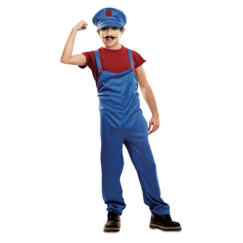 My Other Me Mario Klempner-Kostüm für Kinder, mit Mütze, T-Shirt und Latzhose in Blau und Rot, Unisex, Größe 5-6 Jahre. Perfekt für kreative Abenteuer und fantasievolle Spiele My Other Me Mario Klempner-Kostüm für Kinder, mit Mütze, T-Shirt und Latzhose in Blau und Rot, Unisex, Größe 5-6 Jahre. Perfekt für kreative Abenteuer und fantasievolle Spiele von My Other Me