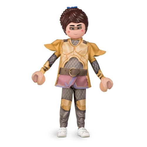 My Other Me Marla Playmobil Kostüm für Mädchen, mit Hose, Kasack, Schulterpolster, Maske und Handschuhen, in Braun und Grau, Größe 5-6 Jahre. Erleben Sie epische Abenteuer auf jeder Party von My Other Me