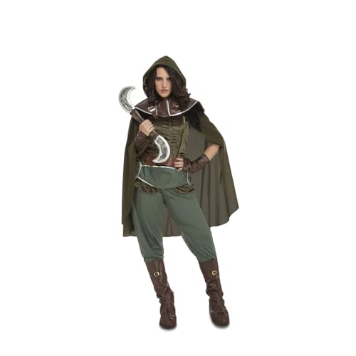 My Other Me Mittelalterliches Krieger-Kostüm für Damen, Größe XS. Inklusive grünem T-Shirt mit Gürteln, Umhang mit Kapuze, grüner Hose, Brust, Stiefelstulpen und braunen Armbändern. My Other Me Mittelalterliches Krieger-Kostüm für Damen, Größe XS. Inklusive grünem T-Shirt mit Gürteln, Umhang mit Kapuze, grüner Hose, Brust, Stiefelstulpen und braunen Armbändern. von My Other Me