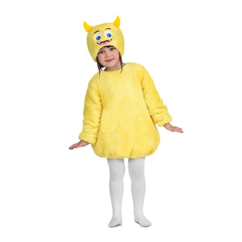 My Other Me Monster-Kostüm, Unisex, mit Mütze und Overall, wendbar, in Gelb und Blau, für Kinder, Größe 3–4 Jahre, perfekt für bezaubernde Geburtstagsfeiern von My Other Me
