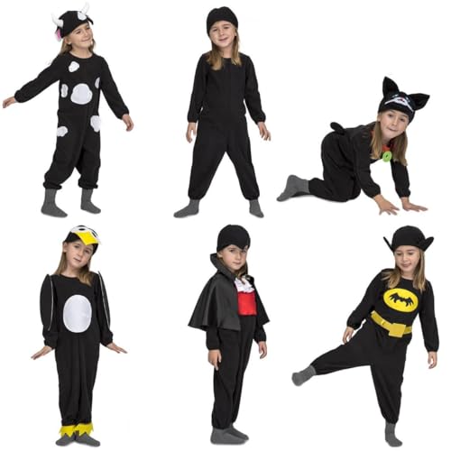 My Other Me Multithema-Kostüm für Babys, Unisex, mit Overall, Mütze und Textilaccessoires, Schwarz, Größe 12-24 Monate. Sechs lustige Formen in einem. von My Other Me