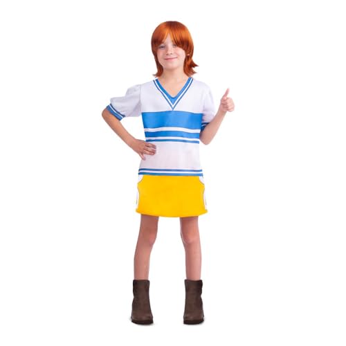 My Other Me Nami-Kostüm für Mädchen mit Perücke, T-Shirt und Rock in Weiß und Orange, Größe 7-9 Jahre. Perfekt für unvergessliche Anime-Abenteuer von My Other Me