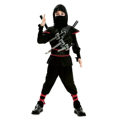 My Other Me Ninja-Kostüm für Kinder, Unisex, Größe 5-6 Jahre, inklusive Henker, Maske, schwarzes T-Shirt mit roten Details, Gürtel mit Schultergurten und schwarzer Hose. My Other Me Ninja-Kostüm für Kinder, Unisex, Größe 5-6 Jahre, inklusive Henker, Maske, schwarzes T-Shirt mit roten Details, Gürtel mit Schultergurten und schwarzer Hose. von My Other Me