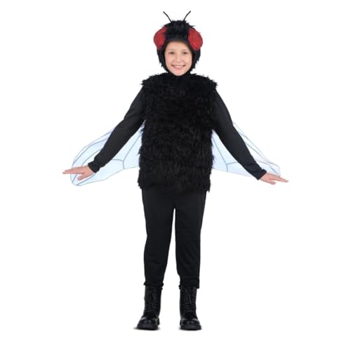 My Other Me Nisex Fliegenkostüm für Kinder, schwarz, mit Mütze und T-Shirt mit Flügeln, Größe 3-4 Jahre. Eine tolle Wahl für jede Mottoparty My Other Me Nisex Fliegenkostüm für Kinder, schwarz, mit Mütze und T-Shirt mit Flügeln, Größe 3-4 Jahre. Eine tolle Wahl für jede Mottoparty von My Other Me