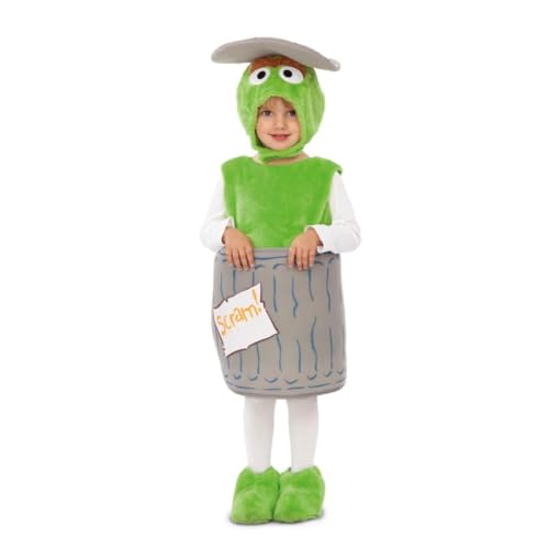 My Other Me Oscar-Kostüm, Unisex, mit Kleid, Mülleimer, Mütze und Fußsack, Grau und Grün, Größe 12-24 Monate, ideal für unvergessliche Geburtstagsfeiern von My Other Me