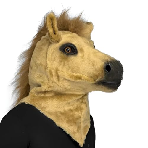 My Other Me - Pferdemaske für Erwachsene, Unisex, Einheitsgröße. Inklusive hellbrauner Maske mit beweglichen Augen, Ohren und Kiefer, mit realistischen Details, die das Fell eines Pferdes nachahmen. von My Other Me
