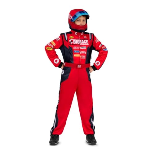My Other Me Piloten-Kostüm für Kinder, Unisex, mit Overall und Helm in Rot, Größe 10-12 Jahre. Bereiten Sie sich auf das aufregendste Rennen des Jahres vor. von My Other Me