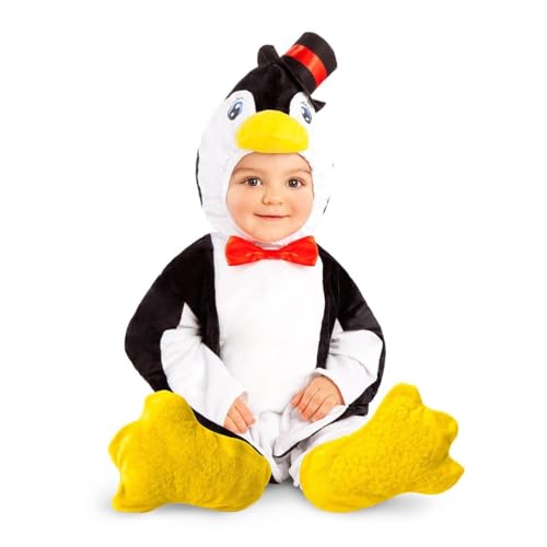 My Other Me Pinguin-Kostüm, Unisex, mit Mütze und Body in Schwarz und Weiß, für Babys, Größe 0-6 Monate. Perfekt für einen entzückenden Eintritt auf jeder Party von My Other Me